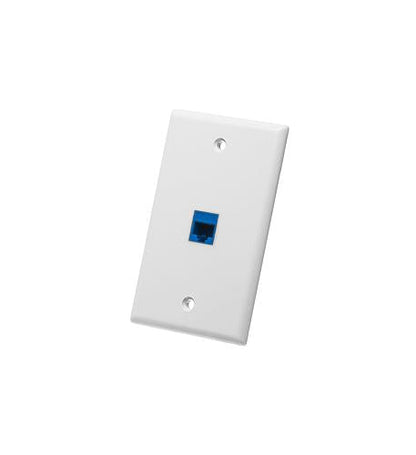 FACEPLATE, FLAT, 1-GANG, 1-PORT, WHITE