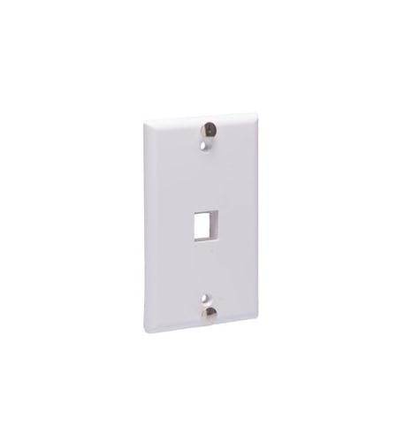 WALL PLATE, PHONE, FLUSH, 1-PORT, WHITE