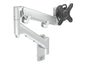 Atdec heavy duty wall mount, dynamic arm, spring assisted mount, suits flat monitor screens up to 35lbs, curved screen monitors up to 26.5lbs, silver