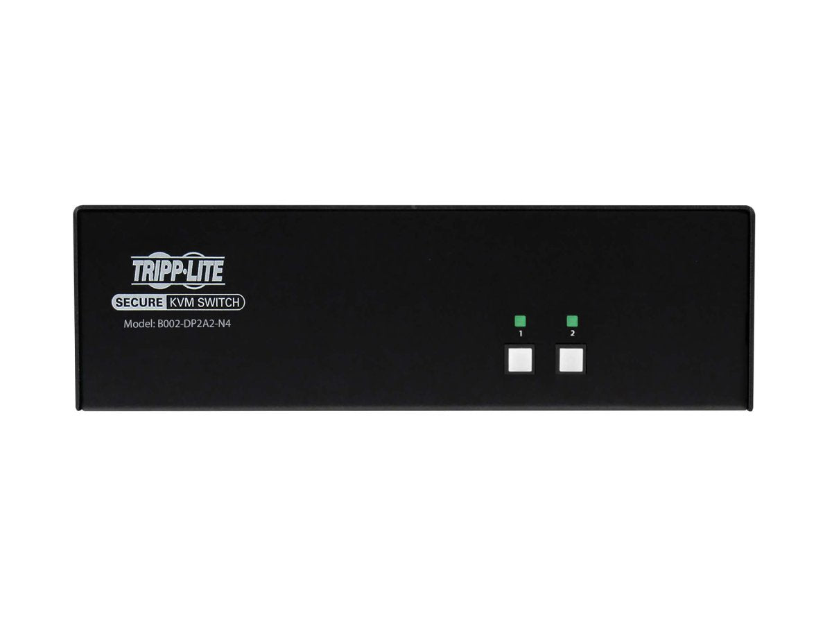 Eaton Tripp Lite Series Secure KVM Switch, 2-Port, Dual Head, DisplayPort to DisplayPort, 4K, NIAP PP4.0, Audio, TAA