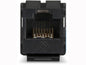 CAT6 Keystone Jack - Unshielded, 110 Punchdown Type, TAA, Black