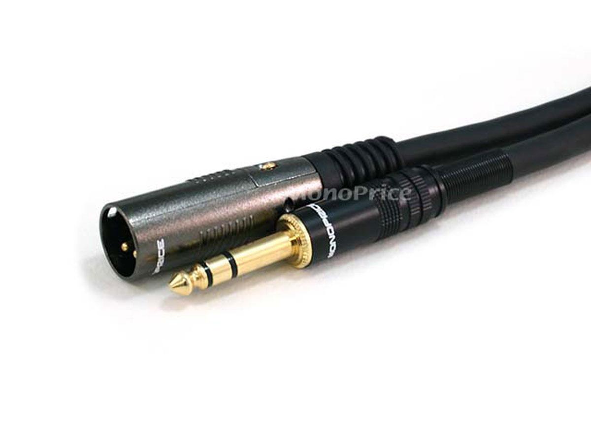 XLR M TO 1/4INCH TRS M 16AWG CABLE15FT