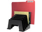 Graduated step incline sorter,five compartments black plastic