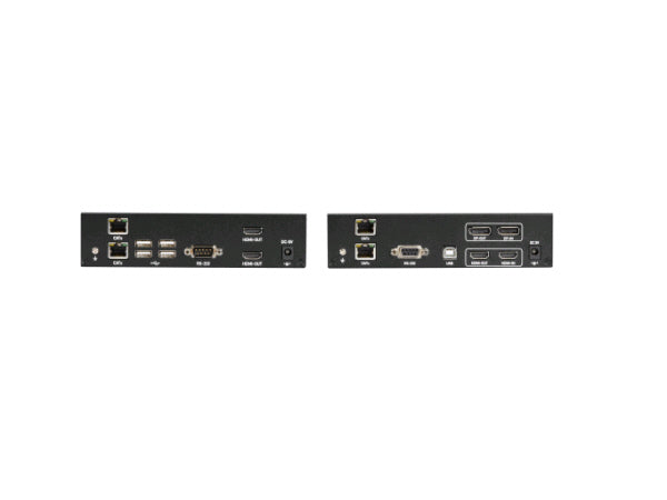 Black Box KVX Series KVM Extender over CATx - 4K, Dual-Head, HDMI/DisplayPort, USB 2.0, Serial, Audio, Local Video - KVM / audio / serial / USB extender - TAA Compliant