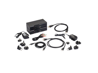 Black Box KVX Series KVM Extender over CATx - 4K, Dual-Head, HDMI/DisplayPort, USB 2.0, Serial, Audio, Local Video - KVM / audio / serial / USB extender - TAA Compliant