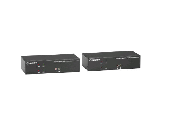 Black Box KVX Series KVM Extender over CATx - 4K, Dual-Head, HDMI/DisplayPort, USB 2.0, Serial, Audio, Local Video - KVM / audio / serial / USB extender - TAA Compliant