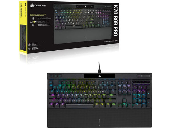 CORSAIR K70 RGB PRO Mechanical Gaming Keyboard, Backlit RGB LED, CHERRY MX SPEED, Black, Black PBT Keycaps, (CH-9109414-NA)