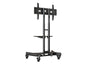 Atdec medium range TV/AV cart, supports displays 32 to 65", supports displays up to 99lbs, eight height settings, internal cable management, black