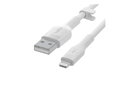 USB-A TO LTG, SILICONE, 2M, WHT