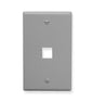 FACEPLATE, FLAT, 1-GANG, 1-PORT, GRAY