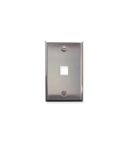 FACEPLATE, STAINLESS STEEL,1-GANG,1-PORT