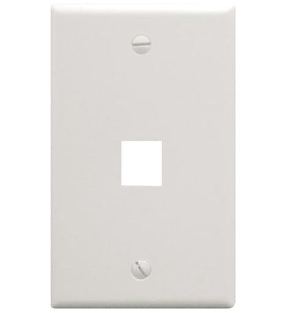 FACEPLATE, FLAT, 1-GANG, 1-PORT, WHITE