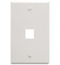 FACEPLATE, FLAT, 1-GANG, 1-PORT, WHITE