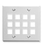 FACEPLATE, FLAT, 2-GANG, 12-PORT, WHITE