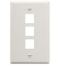 FACEPLATE, FLAT, 1-GANG, 3-PORT, WHITE