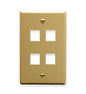 FACEPLATE, FLAT, 1-GANG, 4-PORT, IVORY