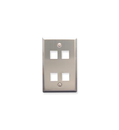 FACEPLATE, STAINLESS STEEL,1-GANG,4-PORT