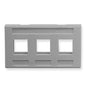 FACEPLATE, FURNITURE, 3-PORT, GRAY