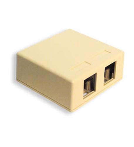 SURFACE MOUNT BOX, 2-PORT, IVORY