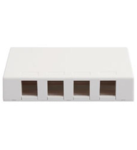 SURFACE MOUNT BOX, 4 PORT, WHITE