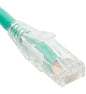 PATCH CORD, CAT 6, CLEAR BOOT, 7' GREEN