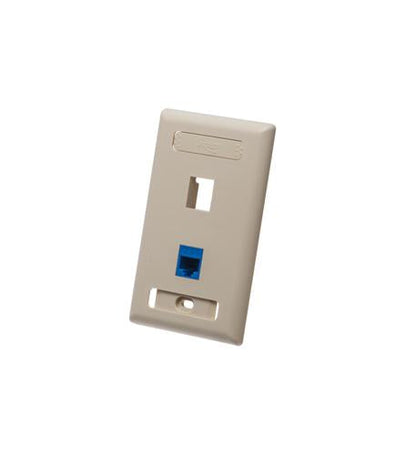 FACEPLATE, ID, 1-GANG, 2-PORT, IVORY