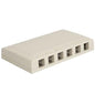 SURFACE MOUNT BOX, ELITE, 6-PORT WHITE