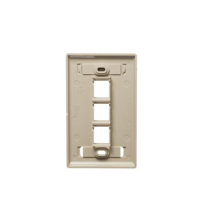 FACEPLATE, ID, 1-GANG, 3-PORT, IVORY