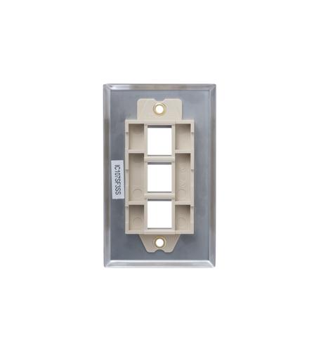 FACEPLATE, STAINLESS STEEL,1-GANG,3-PORT