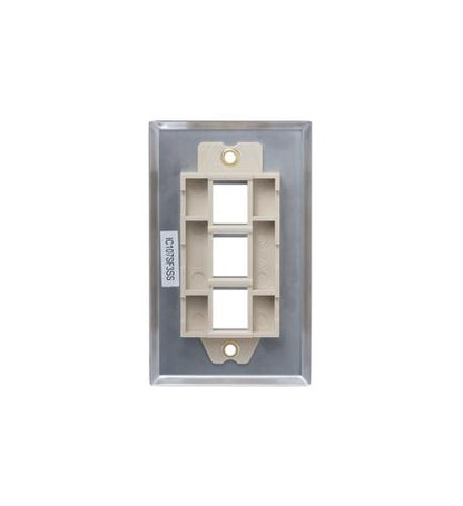 FACEPLATE, STAINLESS STEEL,1-GANG,3-PORT