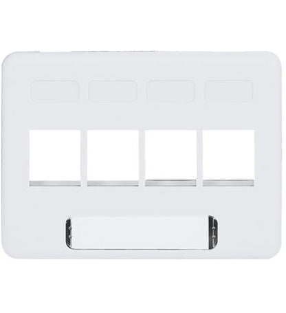 FACEPLATE, FURNITURE, NEMA, 4-PORT WHITE