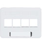 FACEPLATE, FURNITURE, NEMA, 4-PORT WHITE