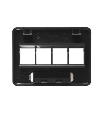 FACEPLATE, FURNITURE, NEMA, 4-PORT BLACK
