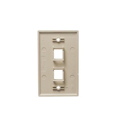 FACEPLATE, FLAT,1-GANG,2-PORT, 25PK, IV