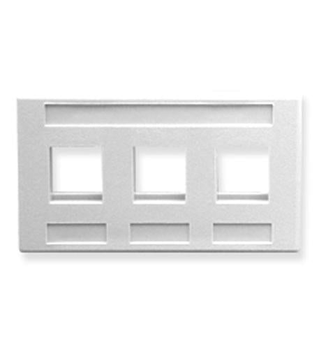 FACEPLATE, FURNITURE, 3-PORT, WHITE