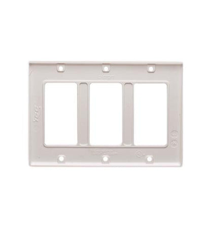 FACEPLATE, DECOREX, 3-GANG,  WHITE