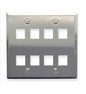 FACEPLATE, STAINLESS STEEL,2-GANG,8-PORT