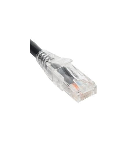 PATCH CORD, CAT5e, CLEAR BOOT, 7' BLACK