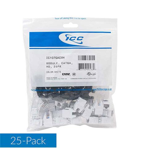 MODULE, CAT6A, HD, 25PK, WHITE