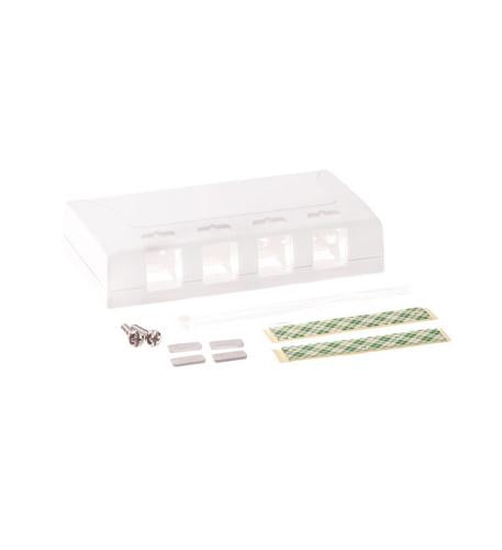 SURFACE MOUNT BOX, ELITE, 4-PORT, WHITE