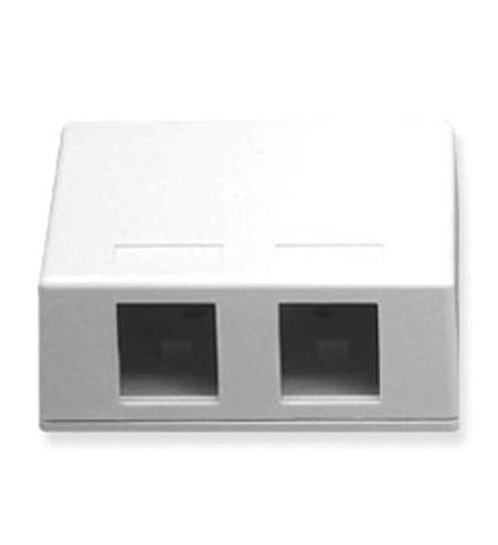 SURFACE MOUNT BOX, 2-PORT, 25PK, WH