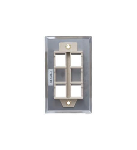 FACEPLATE, STAINLESS STEEL,1-GANG,4-PORT