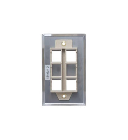 FACEPLATE, STAINLESS STEEL,1-GANG,4-PORT