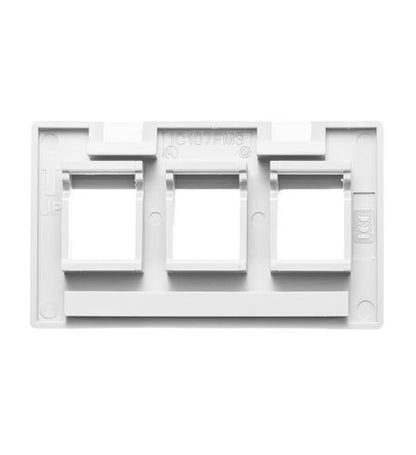 FACEPLATE, FURNITURE, 3-PORT, WHITE