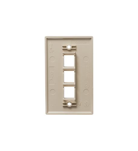 FACEPLATE, FLAT,1-GANG,3-PORT, 25PK, IV