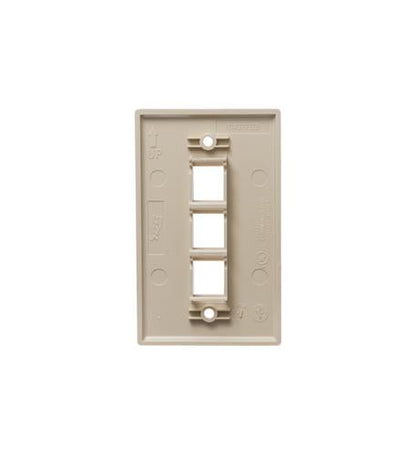 FACEPLATE, FLAT,1-GANG,3-PORT, 25PK, IV