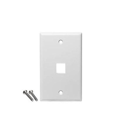 FACEPLATE, FLAT,1-GANG,1-PORT, 25PK, WH