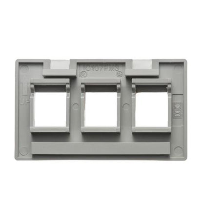 FACEPLATE, FURNITURE, 3-PORT, GRAY
