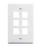 FACEPLATE, OVERSIZED, 6-PORT, WHITE
