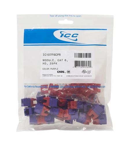 MODULE, CAT 6, HD, 25PK, PURPLE
